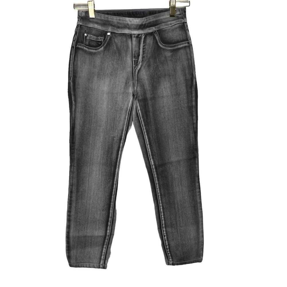 TRIBAL JEANS CHARCOAL GREY WOMENS SIZE 2 PANT STRETCH ANKLE PULL ON JEGGING